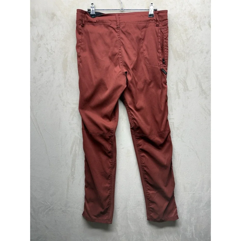 Prana Pants Mens 30x30 Cargo Stretch Zion Red Slim Straight Fit Belted Hiking